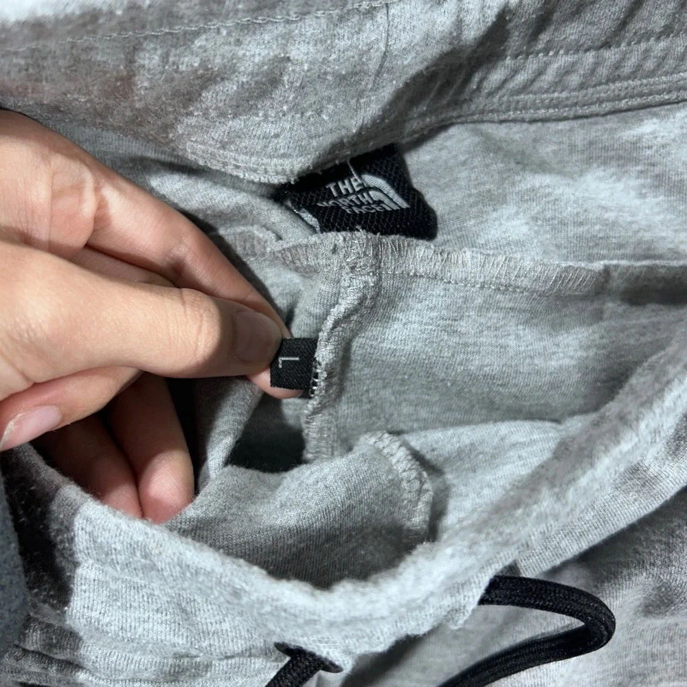 The North Face Sweatpants Mens Large Gray Good Raw Hem Drawstring Joggers